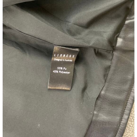 Lioness Moto Biker Jacket Women M Black Blue Faux Leather Cropped Colorblock Zip - Picture 11 of 11